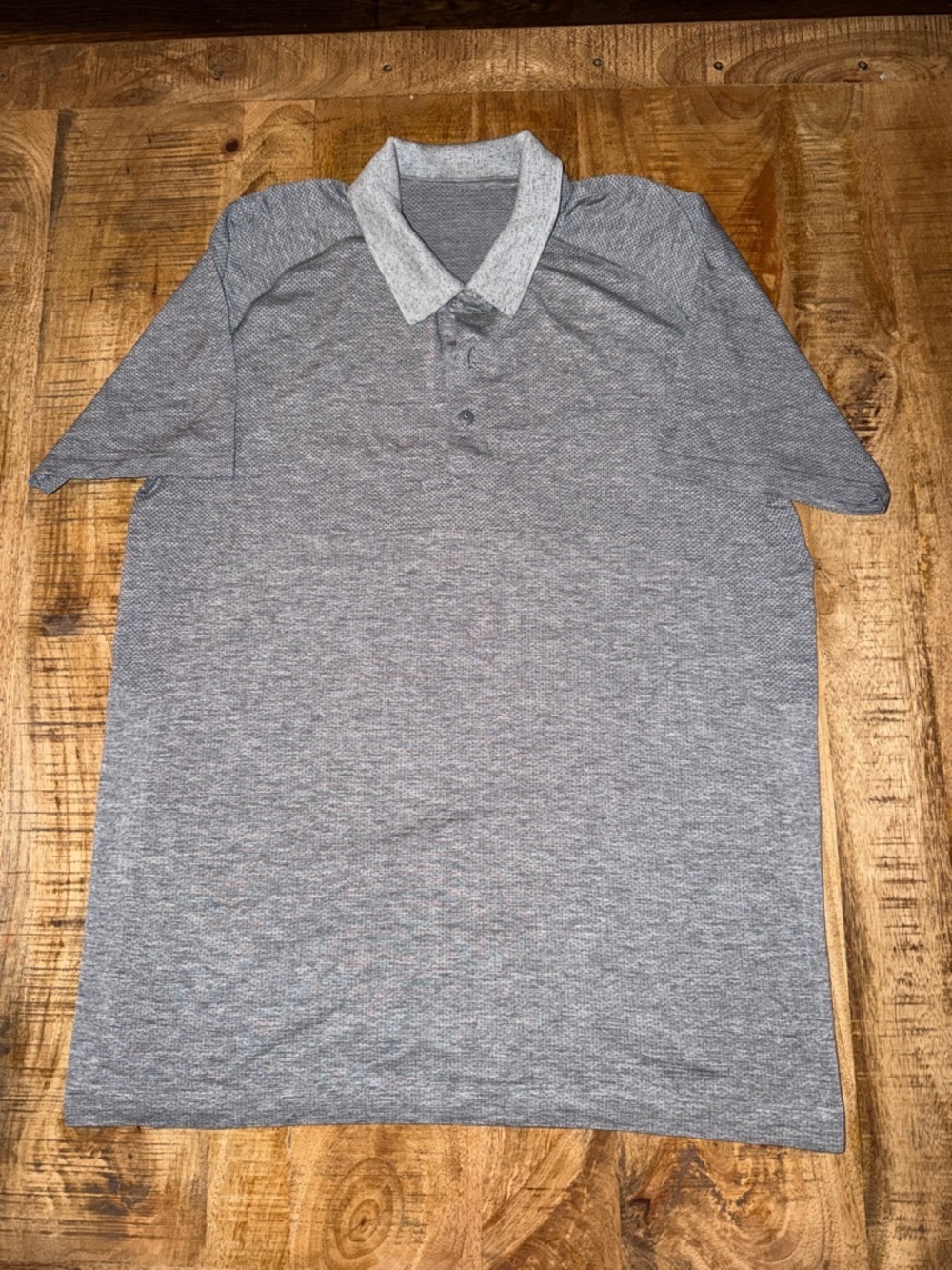 lululemon athletica Heathered Gray Short-Sleeve Polo